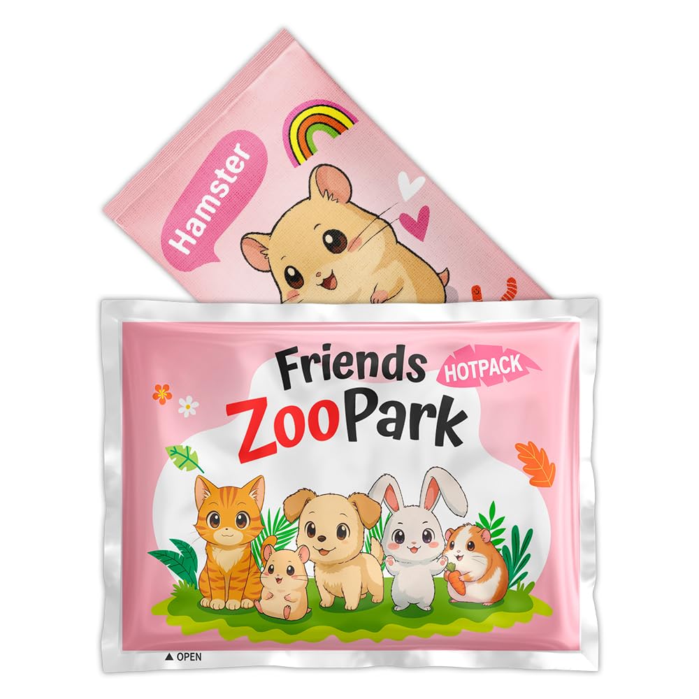 InLife ZooPark Super ogrzewacz do rąk i ciała, całkowicie naturalny i bezpieczny, większy i szerszy obszar, wyższe ogrzewanie 62.8 °C, aktywowany powietrzem, łatwy i wygodny, trwały, bezwonny, 80