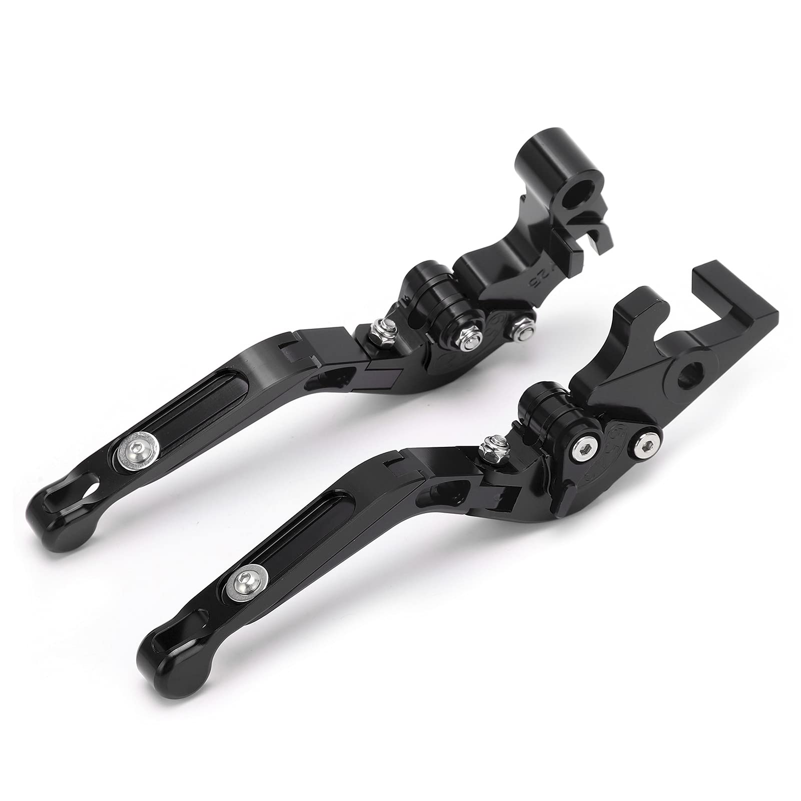 Leva della Frizione, Manico del Freno per Bici Leve Freno Bici di Sostituzione Leve Freno Regolabili Leve Frizione CNC Alluminio Alluminio Freno Frizione Controllo per MT25 MT -03 R25 R3 (BLACK)