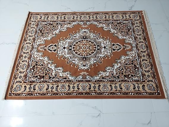 Image of Soft Washable Beautiful Acrylic Rugs for Home Decor Living Room 5x7 feet (150 x 200 CM) Gold
