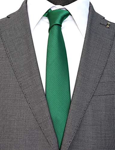Image of Skinny Solid Ties for Men, 2.5 inch Slim Plain Neckties 4-Pack