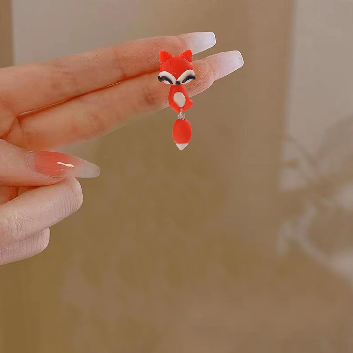 Handmade Polymer Clay 3D Fox Raccoon Stud Earrings for Women Cute Funny Animal Earrings Party Jewelry - Image 6