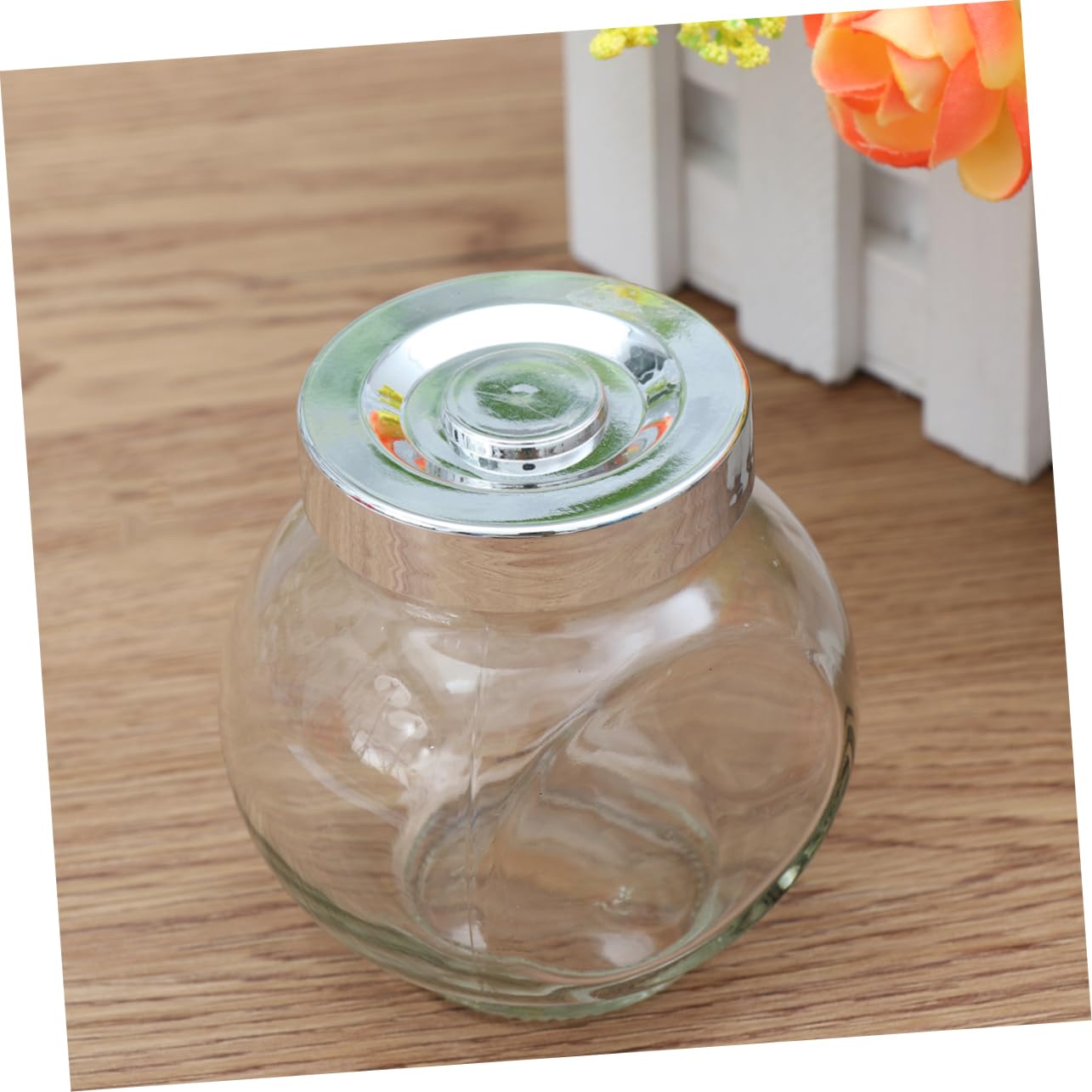 SOLUSTRE 1Pc Transparent Round Glass Seasoning Bottle Portable Condiment Container for Kitchen Outdoor Use Food Grade Design for Coarse Spices Easy Cleaning
