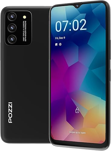 POZZI NEO 1, teléfono celular Android desbloqueado para niños y mayores, pantalla HD+ de 6.57 pulgadas, 4 GB de RAM + 64 GB, batería de 5000 mAh,