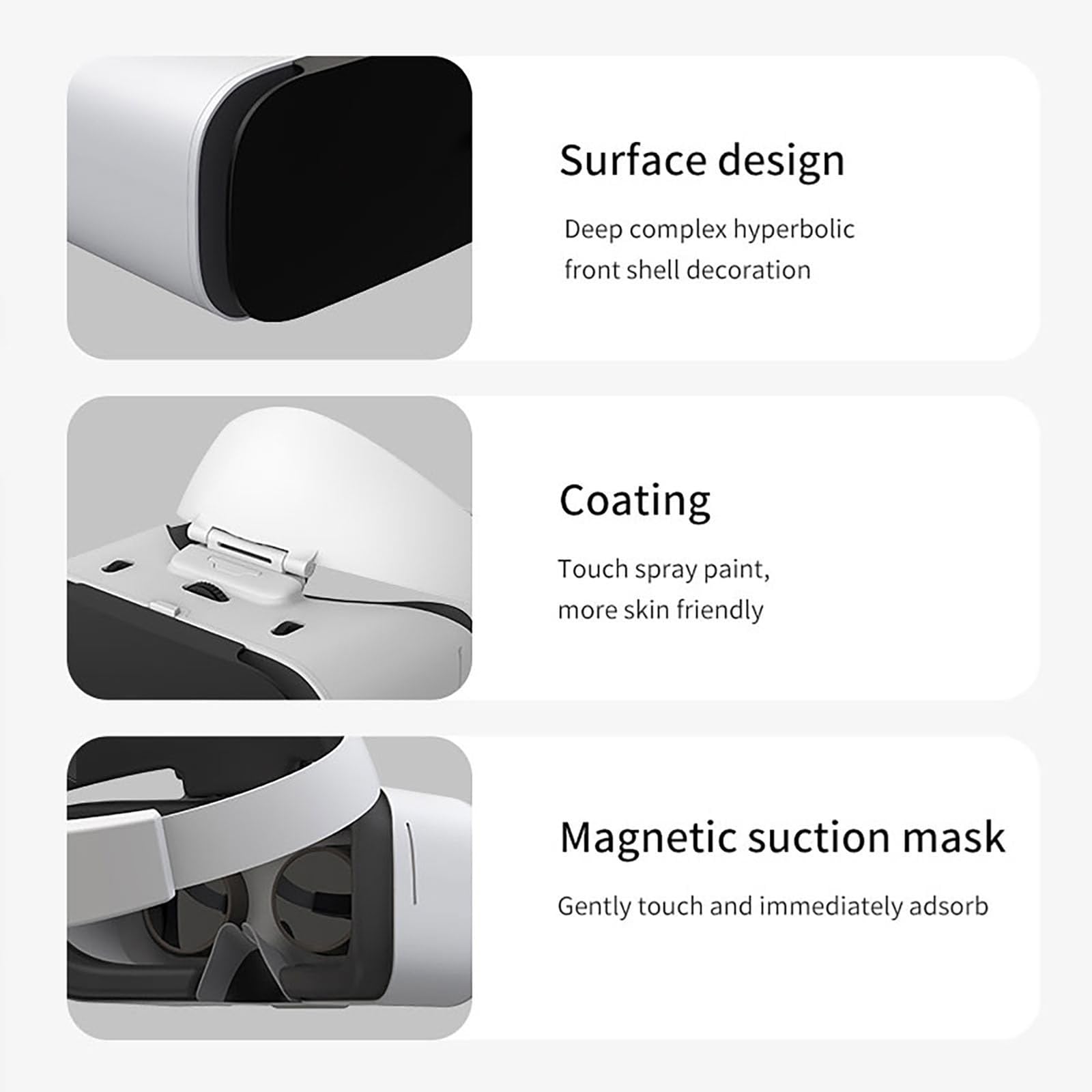 Auriculares Realidad Virtual para TeléFono con Mando, Gafas 3D VR Compatibles con Pantallas 4,7-7,0 Pulgadas, Distancia Interpupilar Ajustable para Ver PelíCulas Y Videojuegos,White
