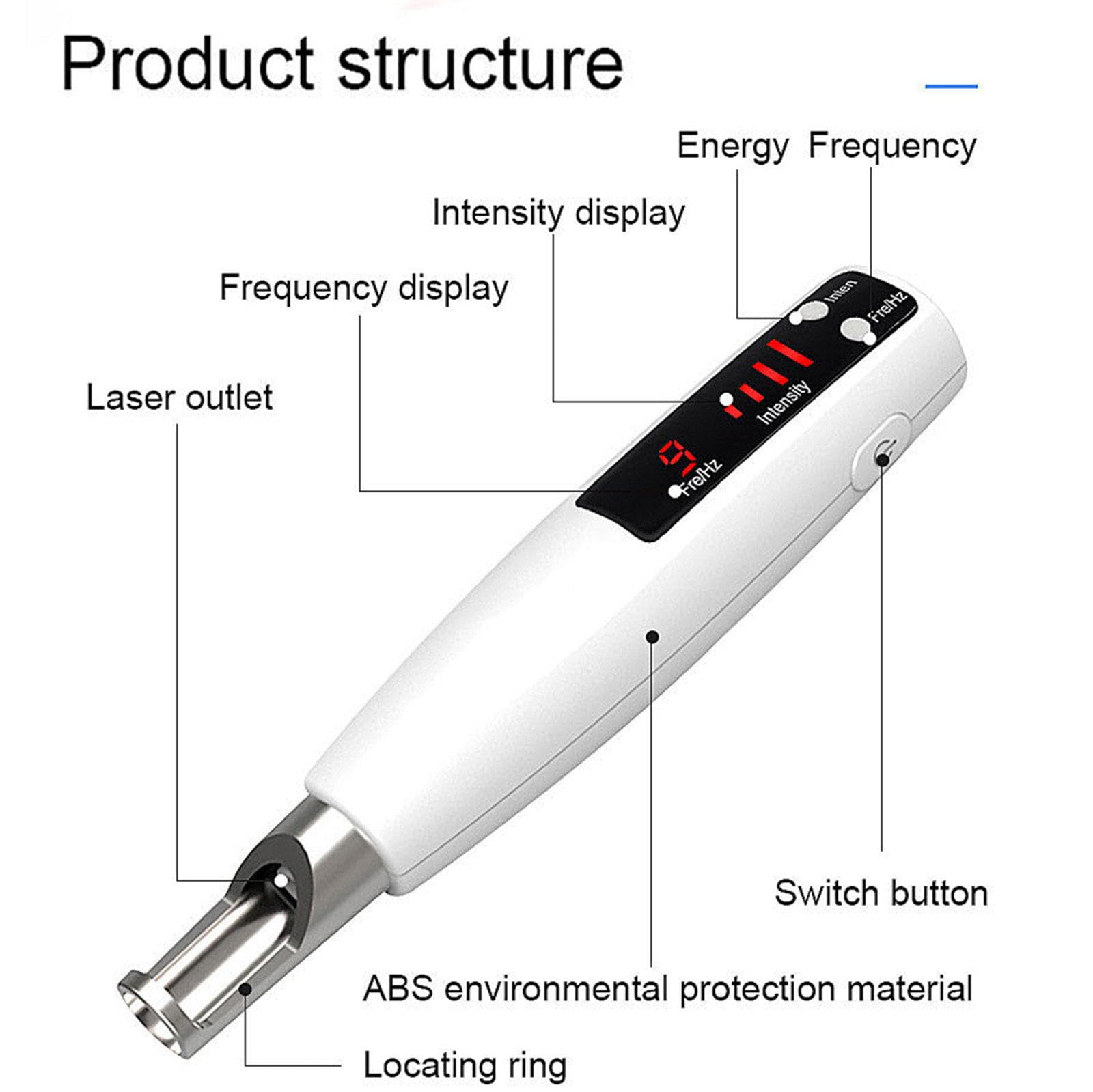 Picosecond Laser Pen, pióro do usuwania narośli skórnych, niebieskie i czerwone światło, wyświetlacz LCD, z 9 trybami, 4 poziomami usuwania przebarwień,blizn,znamion,ciemnych plam,piegów,Blue