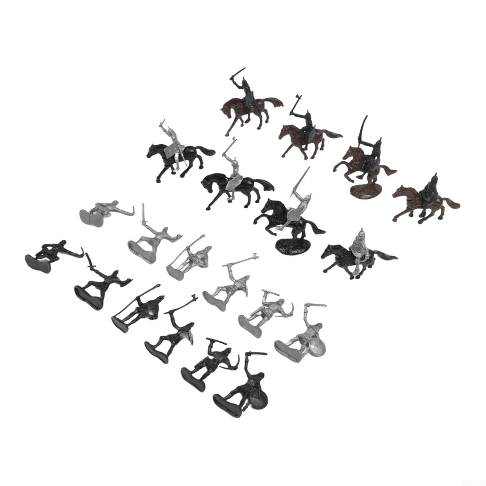 RichVibe Medieval for knight Figure Set 28 Pieces with Horses and Cavalry - Educational Toy Soldiers for Historical Warfare Games Boys Girls Castle Defense 5-7cm