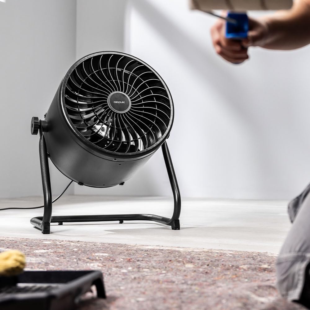 Cecotec Ventilatore da Pavimento Industriale Proindustry Flowcannon. 150W, Carcassa Metallica, 3 Velocità, 1300RPM, Flusso Aria 4800m³/h, Griglia Protettiva, Design Stabile, Inclinazione Regolabile