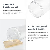 Vista 7 de Juego de 6 tarros de plástico transparente para almacenamiento de alimentos con tapa, recipiente redondo transparente para espaguetis, pasta