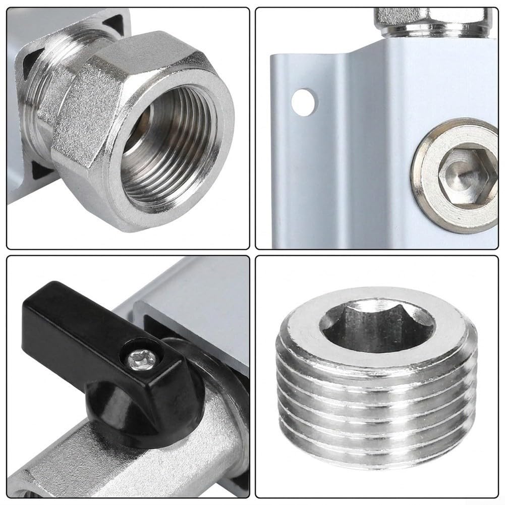 Set di valvole a blocco in alluminio ad alta resistenza da 3/4" con spegnimento rapido e raccordi in ottone per sistemi di compressori d'aria