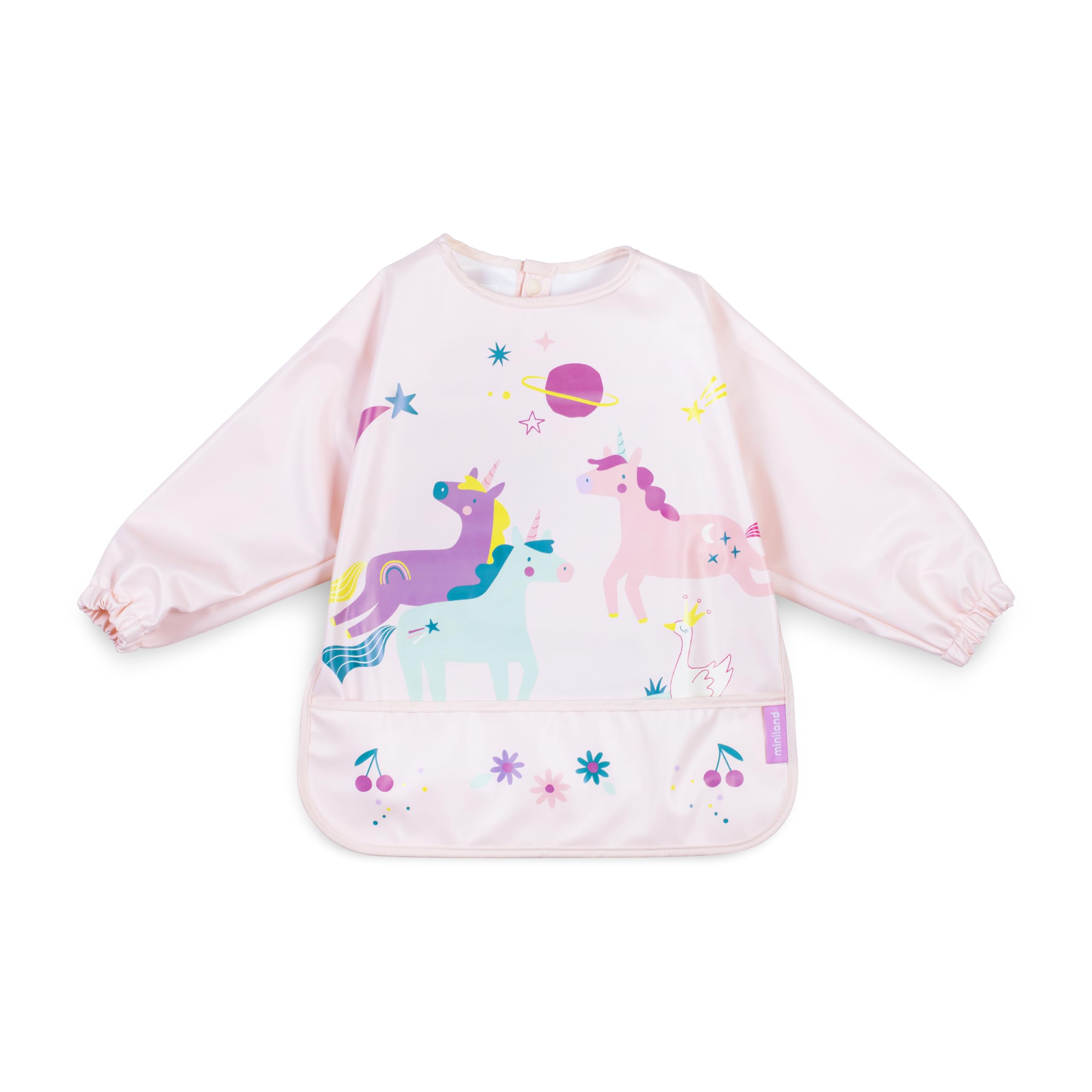 Miniland - Waterproof Long-Sleeved Bib, Nursery Bib for Babies (Fantasy)