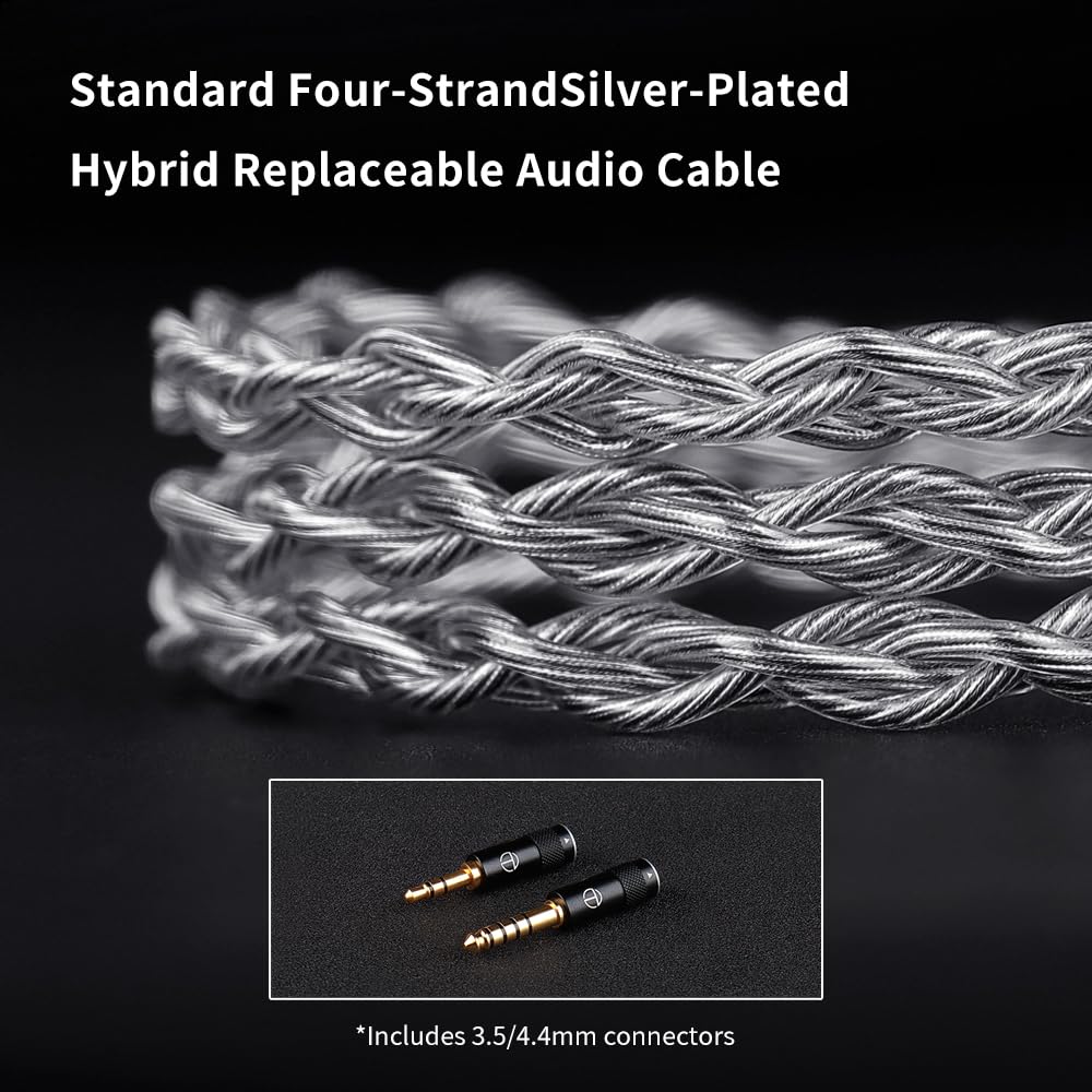 LEAUDIO TRN Shell 4DD Planarne hybrydowe słuchawki z 2-pinowym odłączanym kablem wymienna dysza słuchawki (bez mikrofonu)