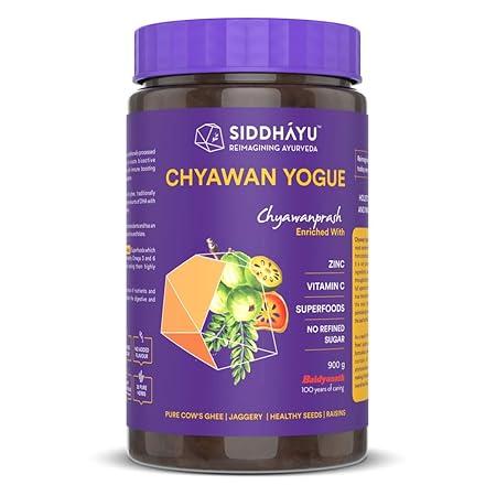 Siddhayu by Baidyanath Chyawan Yogue Jaggery Chyawanprash 900g for all Age groups, Helps Improve Digestive & Respiratory Health | With Goodness of 32+ Ayurvedic Herbs