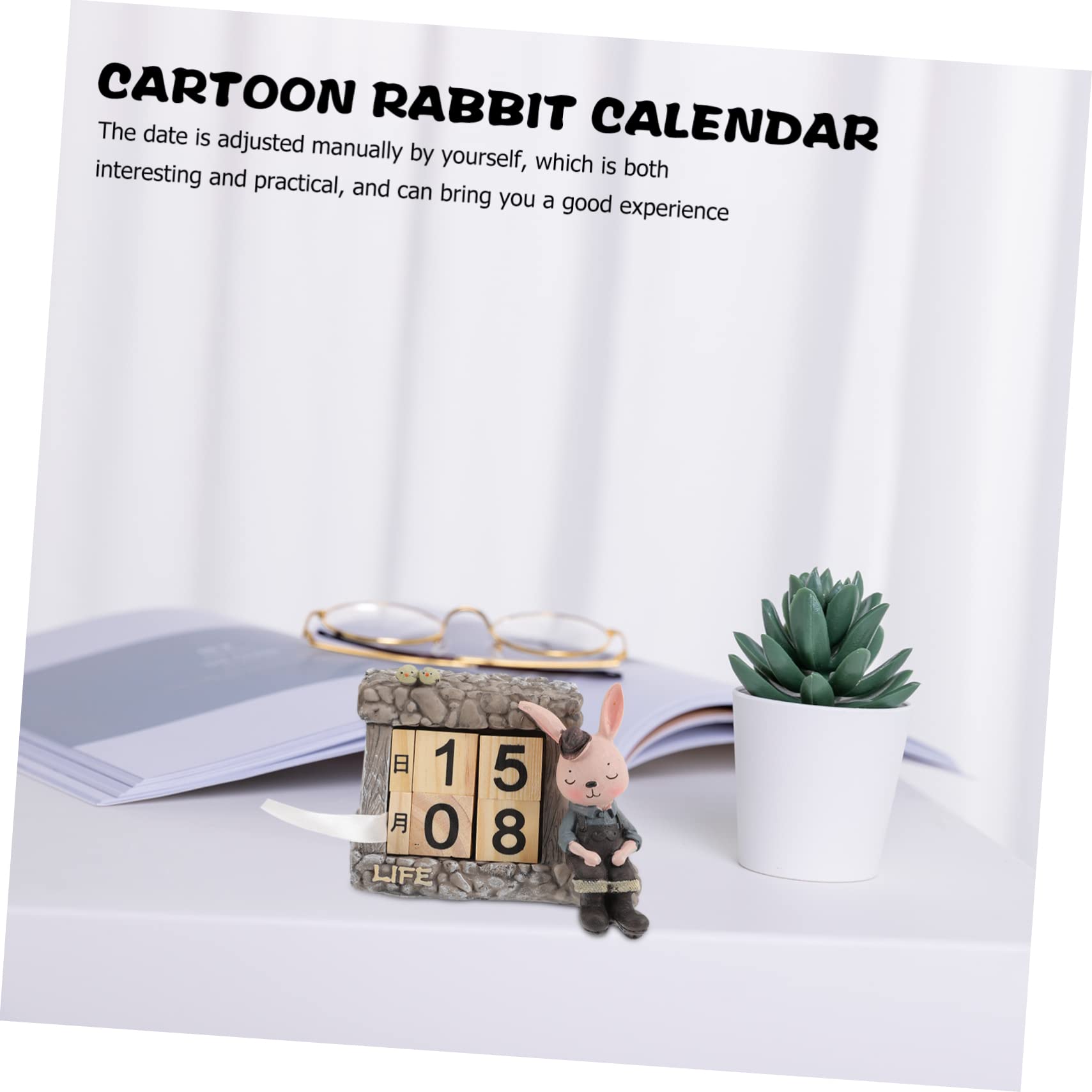3pcs Calendario Tavolo di Nozze Decor Conto Alla Rovescia Blocchi Natale Cerimonia di Nozze Decorazioni Dinning Tavolo Decorazione di Natale Ornamenti Ufficio Coniglio Blocco di Legno di beneficenza