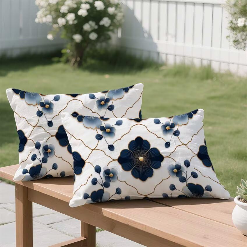 Housse coussin exterieur blanc imperméable contre la pluie - 3