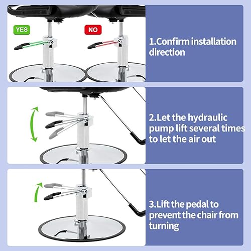 Miniatura 7 de BestSalon Silla Clásica Hidráulica de Peluquería Salón de Belleza 3W