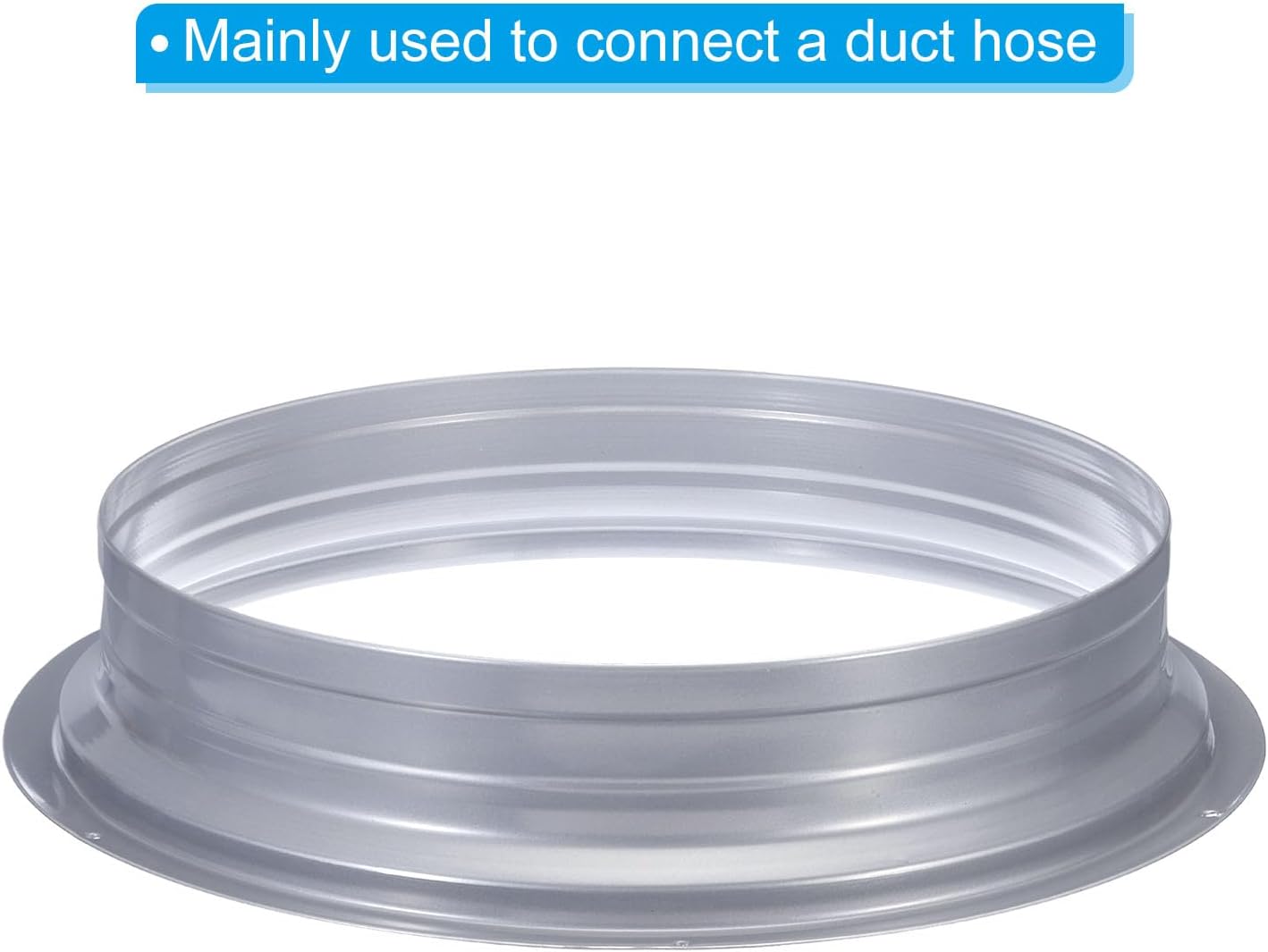 PATIKIL 12 Inch Duct Connector Flange, Metal Fitting Straight Pipe Flange Round Ventilation Air Duct for Heating Cooling Ventilation HVAC System