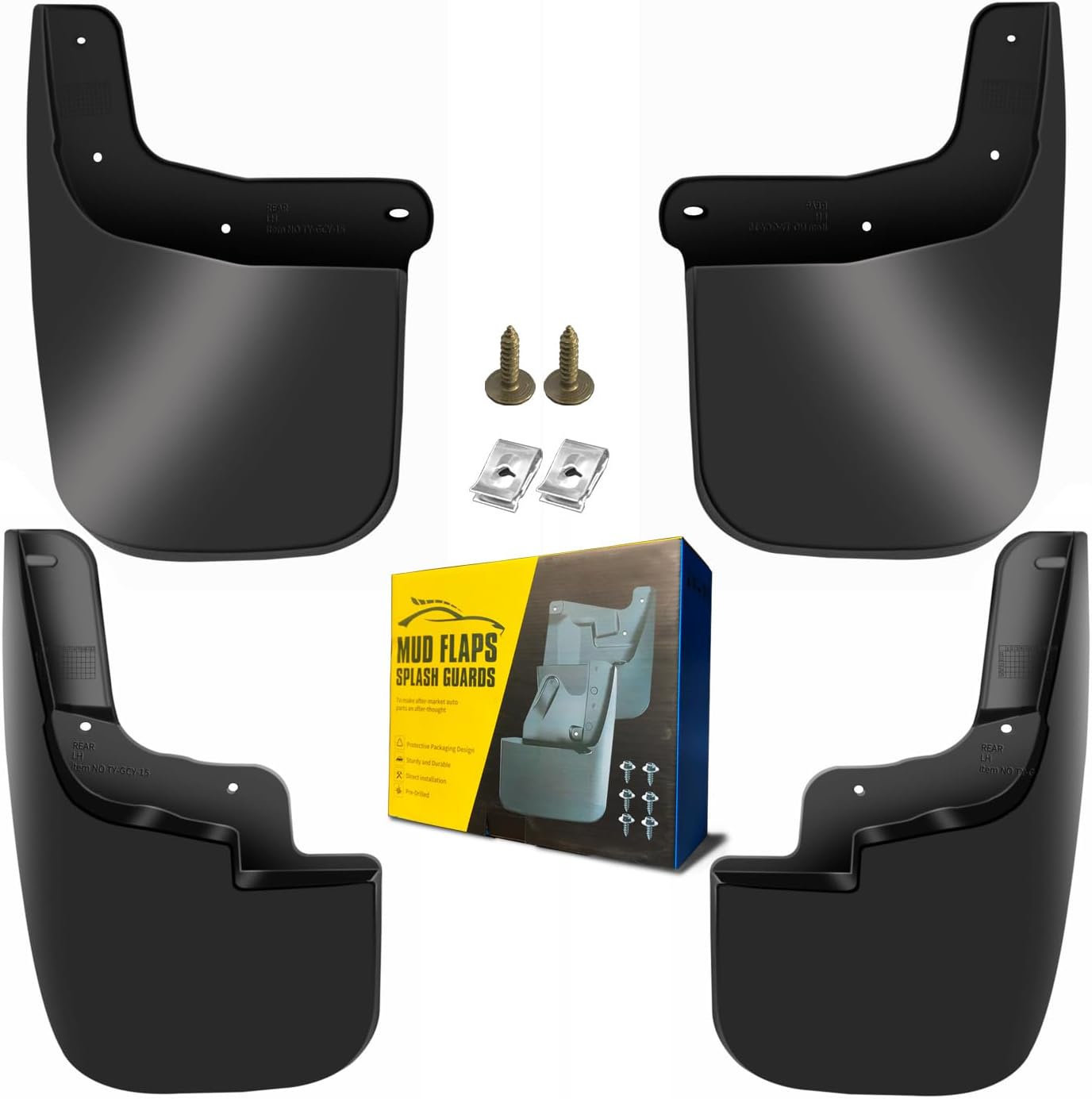 Mud Flaps for 2015-2022 Chevy Colorado & GMC Canyon (W/o Fender Flares) Front & Rear