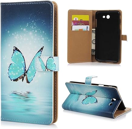 PHONE CASE HOME Para el estuche Samsung Galaxy J7, libro de cuero suave de la PU con una PC dura, modelo pintado Pintado ultra delgado soporte a prueba de golpes Cierre magn?tico Cubierta del tel?fono