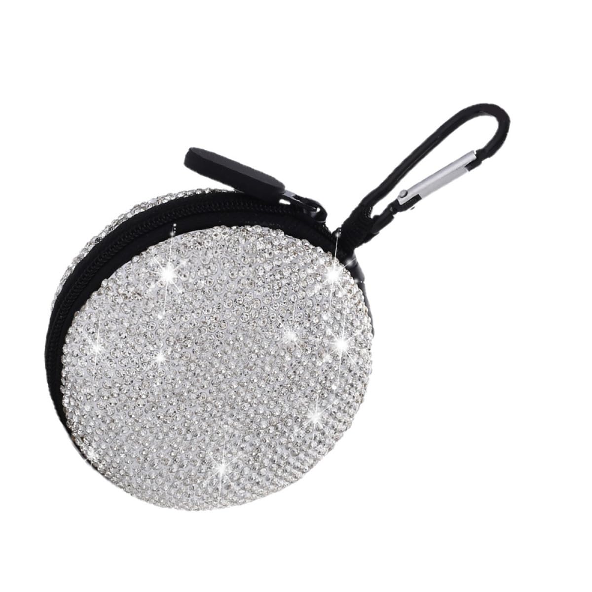 Toddmomy Custodia per Auricolari Wireless Strass, Resistente e Antiurto in Materiale Eva, Borsa Porta Cuffie Tonda Chiusura Lampo per Protezione e Trasporto Sicuro
