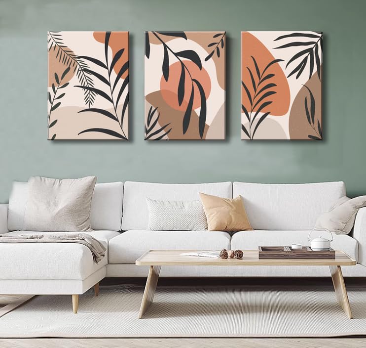 Image of msspart Boho Floral Wall Art Botanical Canvas Prints Decor Plant Illustration Modern Artwork Bohemia Pictures Decorative for Living Room, Bedroom, Office - 12 inchx16 inch