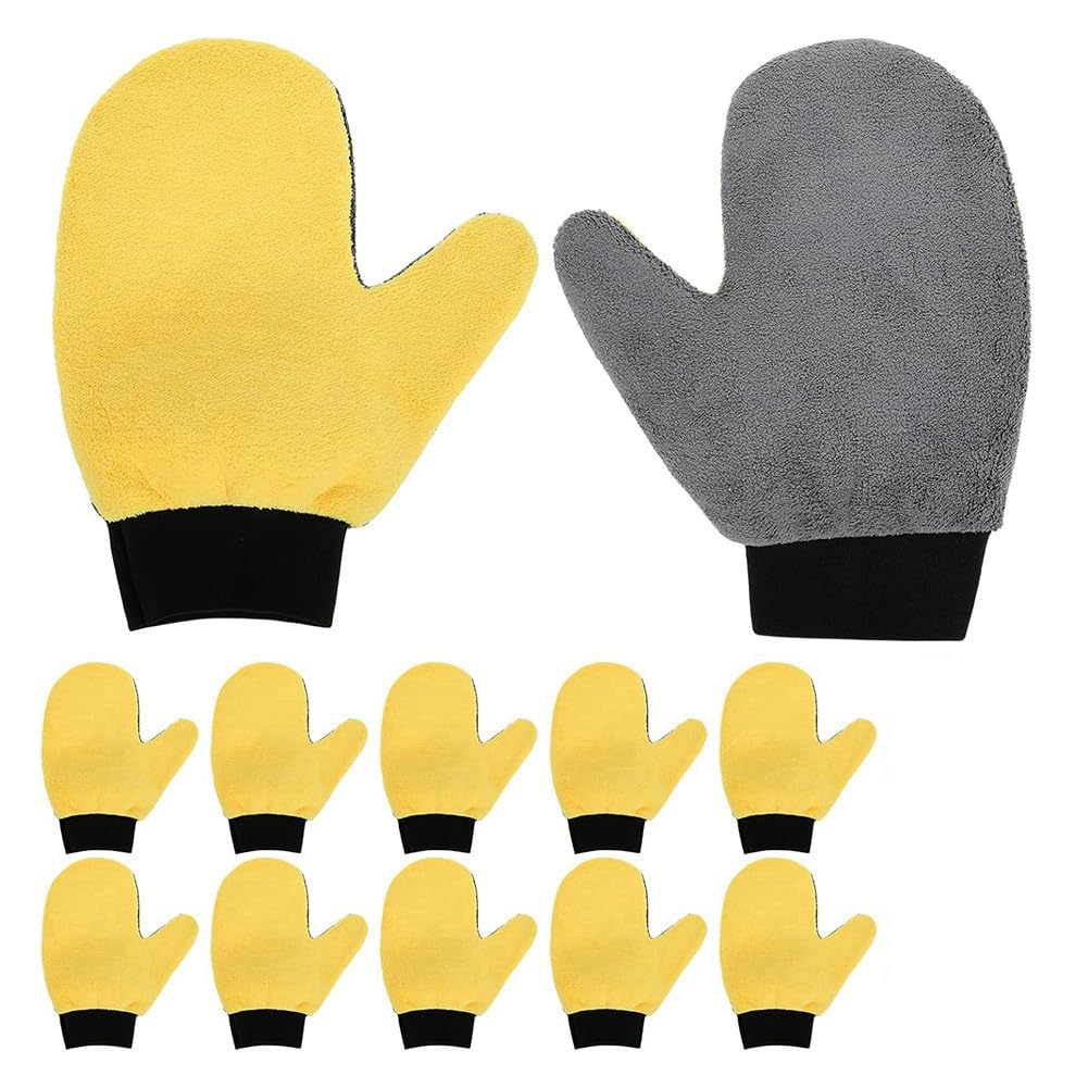 Jnchdghwa As Shown Cleaning And Dusting Mitt 12 Pcs Paint Mitt Gloves With Thumb Painter' S Decorating Gloves Car Wash Mitt Deck Stain
