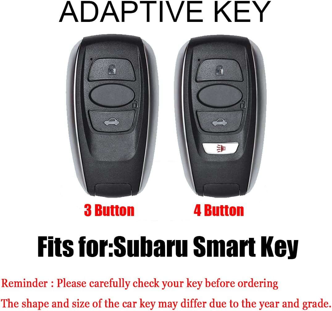 HIBEYO Key Fob Cover Key for Subaru Outback Ascent Forester Crosstrek Legacy with Leather Keychains Accessorie Key Shell 2022