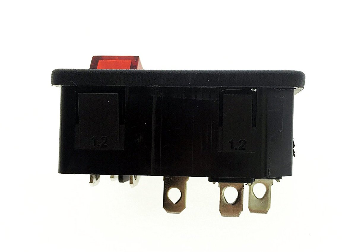 YXQ 6Pcs 3 Pin IEC320 C14 Inlet Male Plug Power Socket Red Light