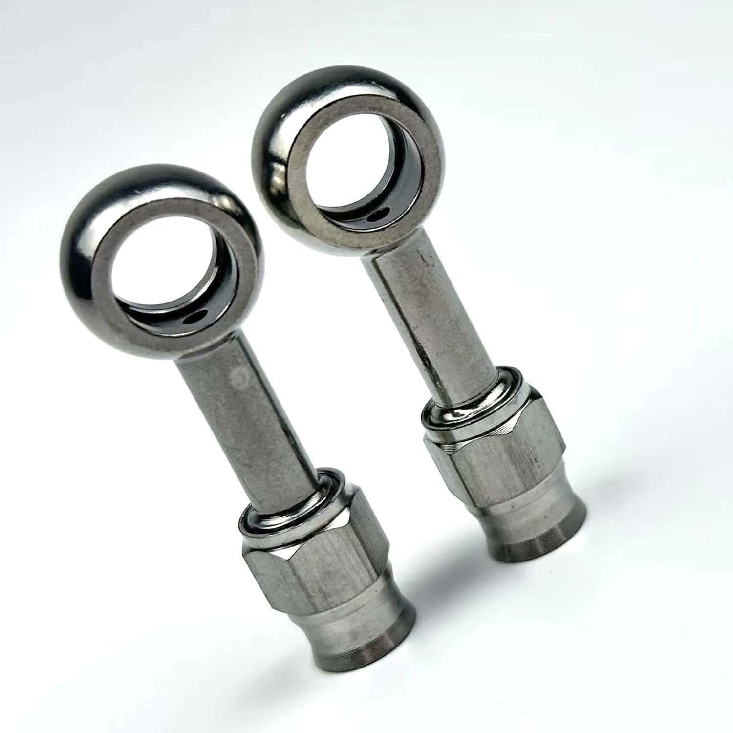 2pcs stainless steel 90 degrees female AN3-3 3AN to metric M10 10mm 0.4in banjo bolt eye brake hose fitting adapter