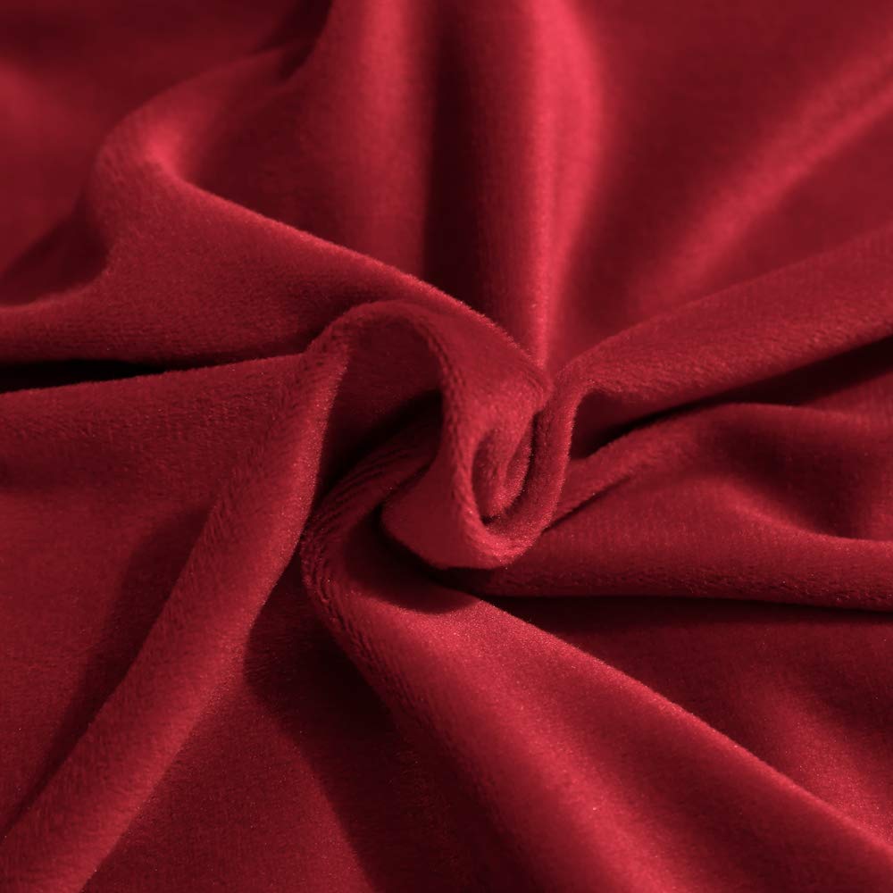 Chickwin Lot de 6 housses de chaise pour chaise de salle à manger à dossier haut universelles en velours extensible de couleur unie pour salle de fête en élasthanne, amovibles et lavables (vin rouge)