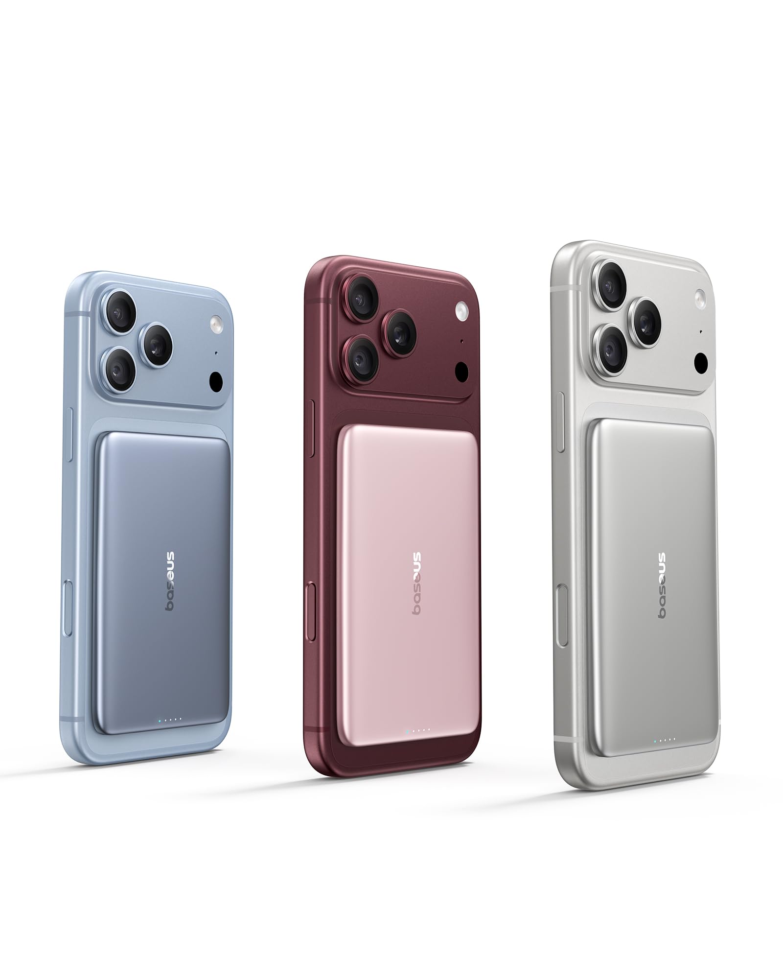 Baseus Picogo AM41 Power Bank, Ultra Slim 5000mAh Magsafe Powerbank, PD 20W Schnellladung, Portabel, Wireless Magnetische Externe Batterie mit USB C Kabel für iPhone 17/16/15/14/13/12, Space Grauer