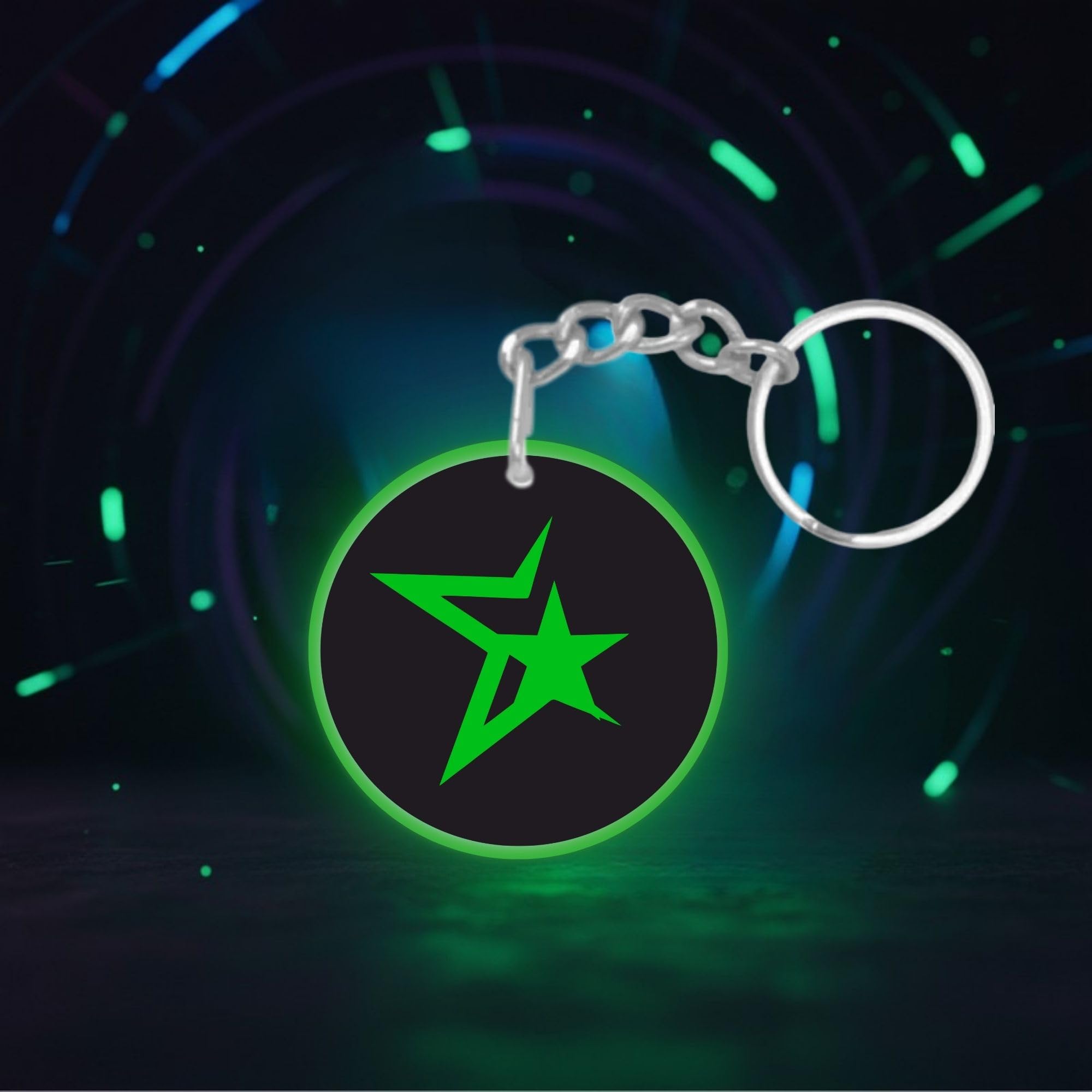 Glow in the Dark STYLED STAR Keychain/Luminous Motorbike Key Ring/Radium Keychain Accessory for Bike/Stylish/Radium/Buy/Top/Night Glow(Pack of 1)-picture-32
