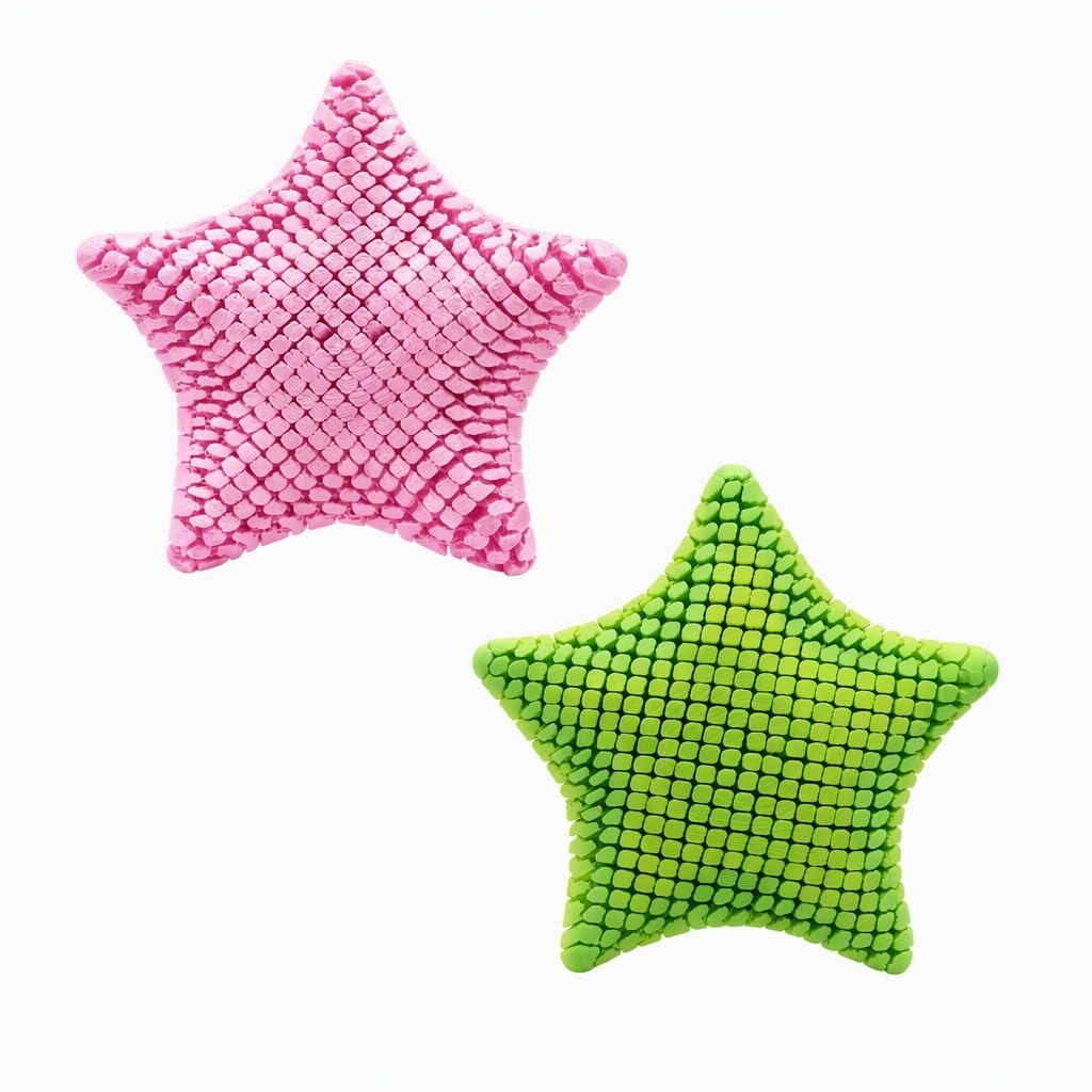 2Pack 3D Printed Starfish Fidget Toy 12cm Stretchable Flexible Funny Sensory Star Toy Portable Cute Fidgets Starfish for Stress Relief and Focus Men Women Teens Workers (Pink+Green) — image 1