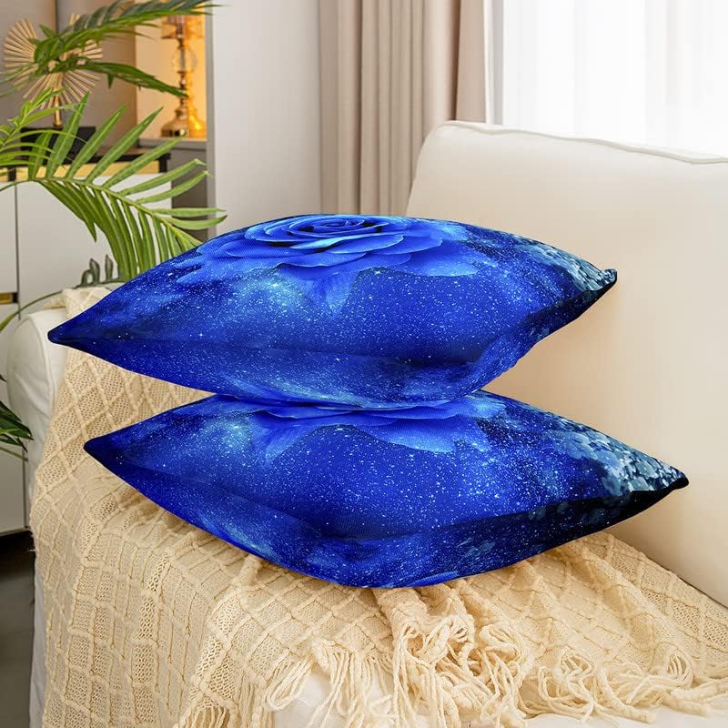 Miniatura 3 de Feelyou Funda de almohada con diseño de flores de rosas de 16 x 16 pulgadas, funda de almohada suave con flores de rosas, funda de cojín decorativa