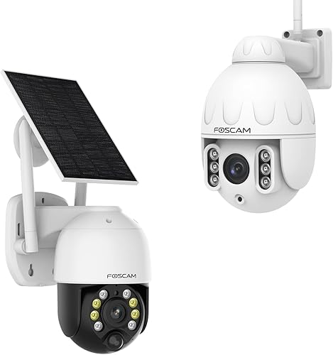 FOSCAM SD4 5G2.4GHz WiFi PTZ cámara de seguridad al aire libre y B4 Solar Powered cámara de seguridad inalámbrica al aire libre