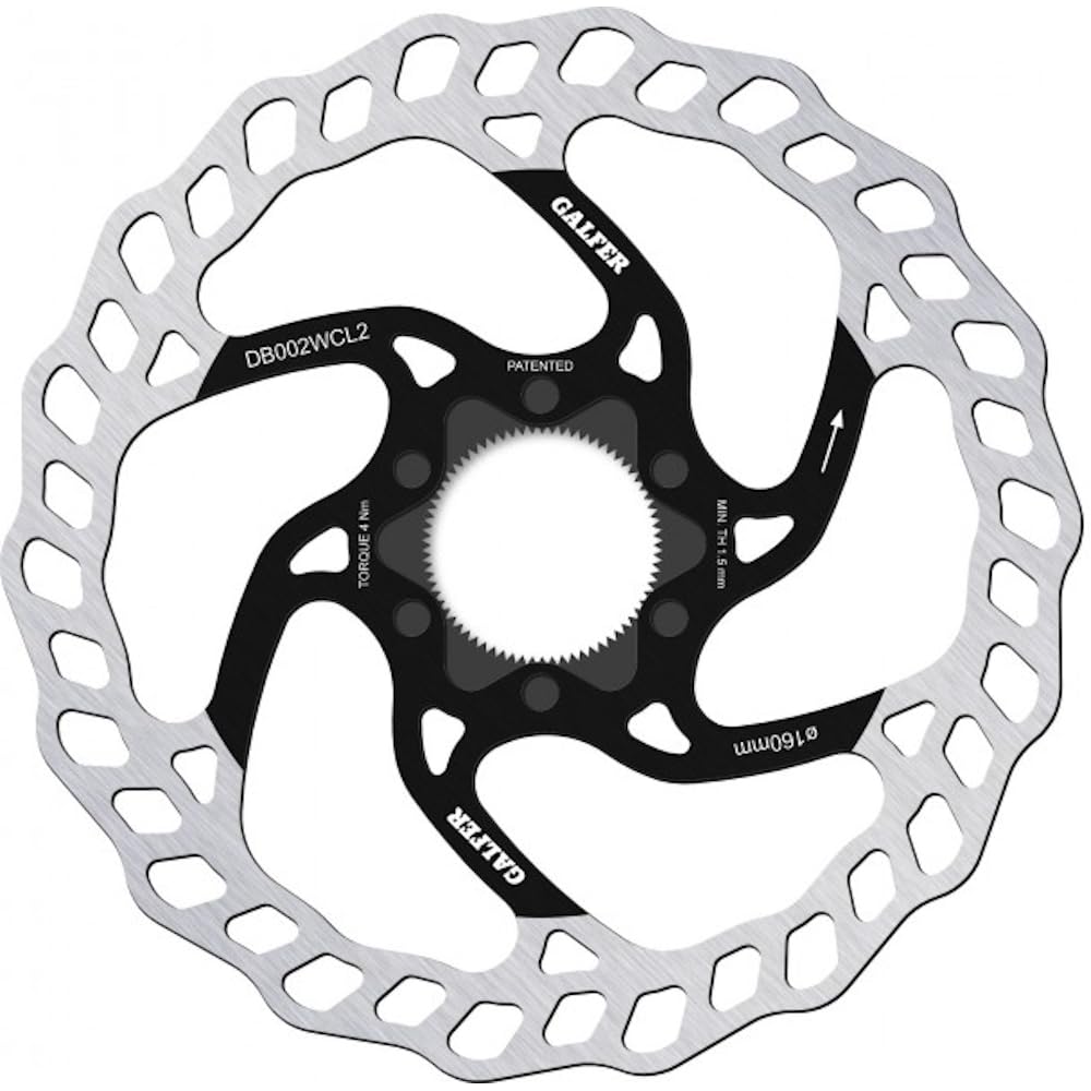 GALFER Disco de freno para bicicleta de montaña Wave Fixed Center Lock 200 x 2,0 mm, listo para bicicleta eléctrica