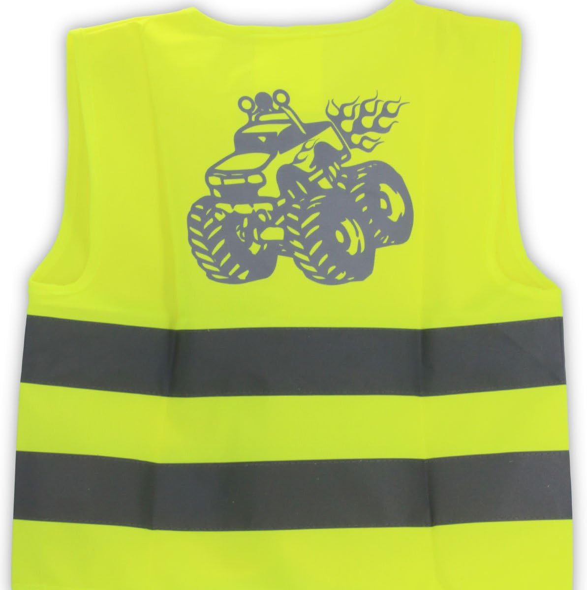 Small kids safety vests high visibility with reflective monster trucks for riding or pretend play construction party costume practical gift for kids