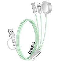 Vista 33 de Paquete de 1 cable de carga múltiple para artículos esenciales de viaje, cargador de Apple Watch, cargador de iPhone, [3 en 2] cable tipo Gris