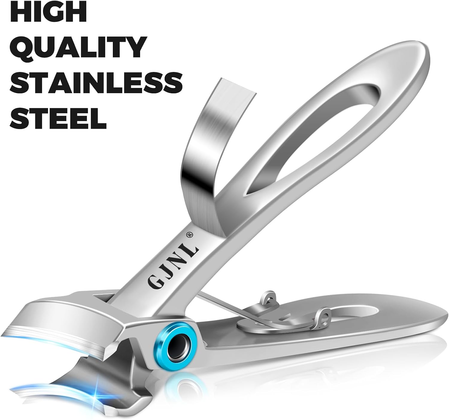 Toenail Clippers for Seniors Toenails, Heavy Duty Nail Clippers for Men Thick Nails with Wide Jaw Opening, Slanted Curved Large Fingernail Clippers, Sliver
