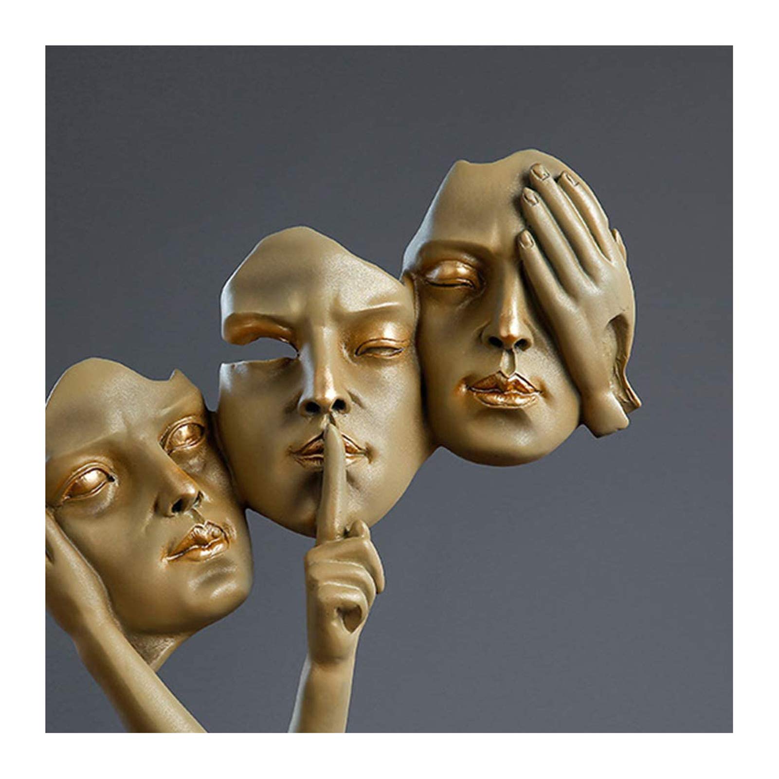 Abstrakte Statue Dekoration,Menschliche Ornamente,Skulptur Der DREI Weisen Männer Wie DREI Weise Affen, Akzente, See No Evil, Hear No Evil, Speak No Evi,Bronze