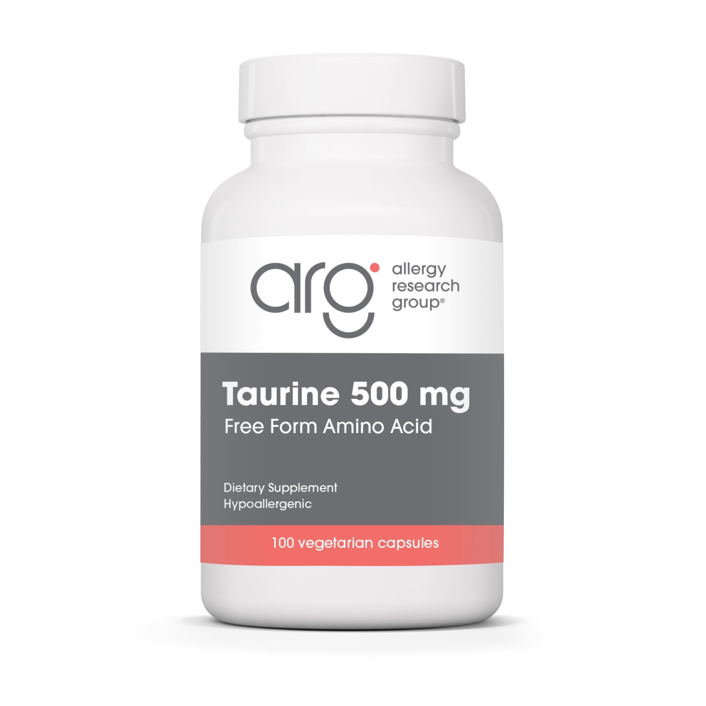 ARG Taurine 500 mg Free Form Amino Acid, 100 Capsules