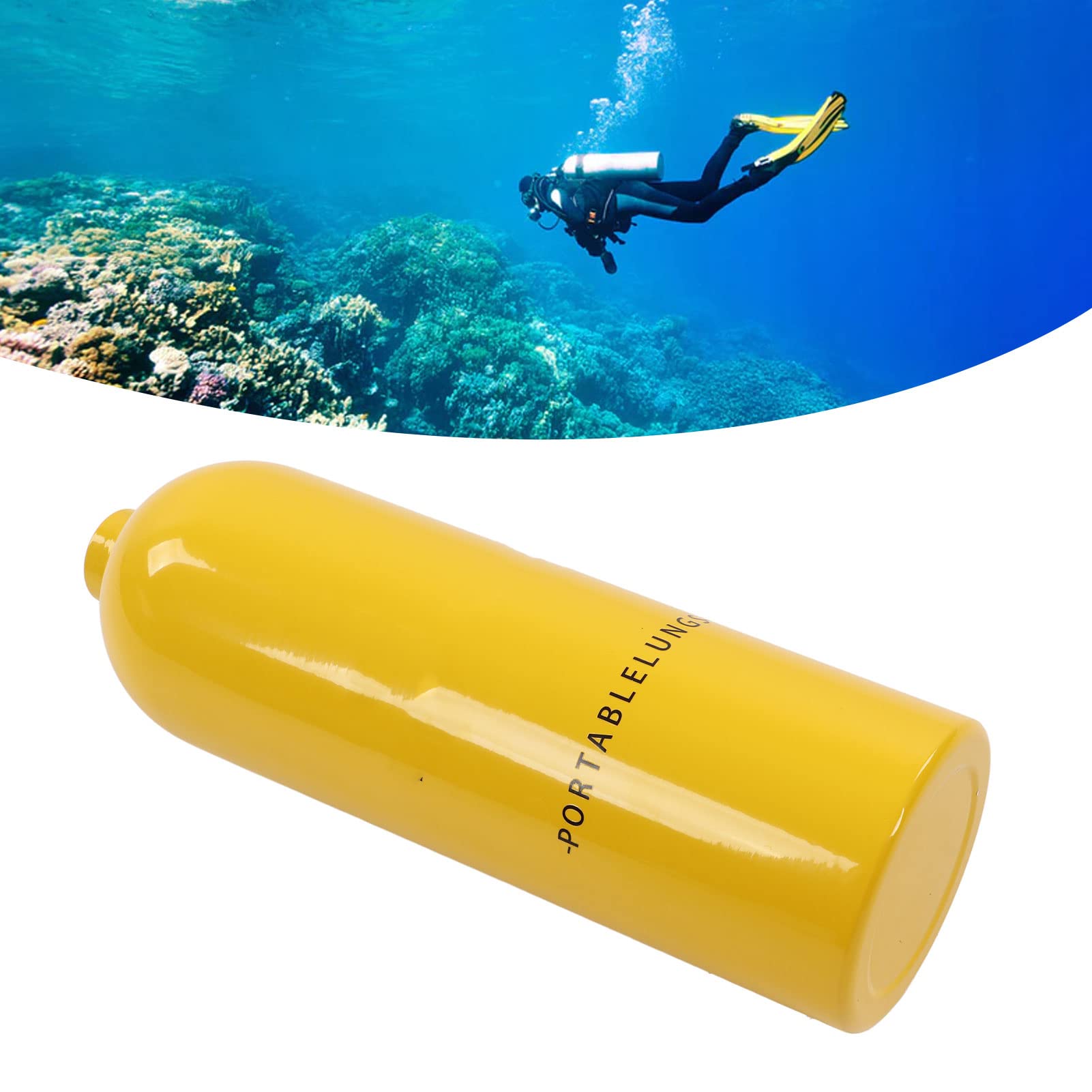 Pilipane ÉQuipement De PlongéE sous-Marine RéServoir Bouteille D'OxygèNe,Mini Bouteille De Plongee,2L X5000Plus PlongéE Cylindre D'OxygèNe Kit RéServoir pour La Respiration sous-Marine
