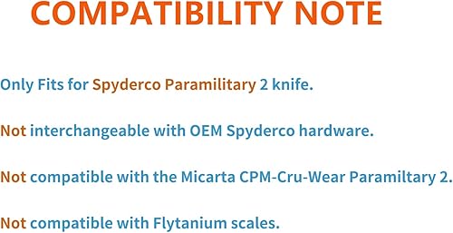 Miniatura 3 de Juego de accesorios de titanio de 13 piezas para Spyderco Paramilitary PM2 C81, incluye tornillos, pivote principal, tubo de cordón, espaciador de