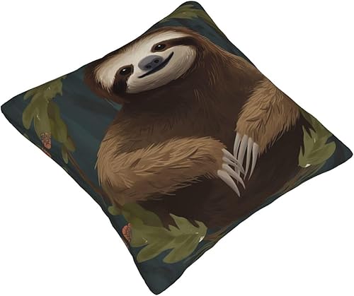 Miniatura 2 de Fundas de almohada con estampado de perezoso, fundas de cojín suaves para sofá, fundas de cojín duraderas, fundas de almohada cuadradas para