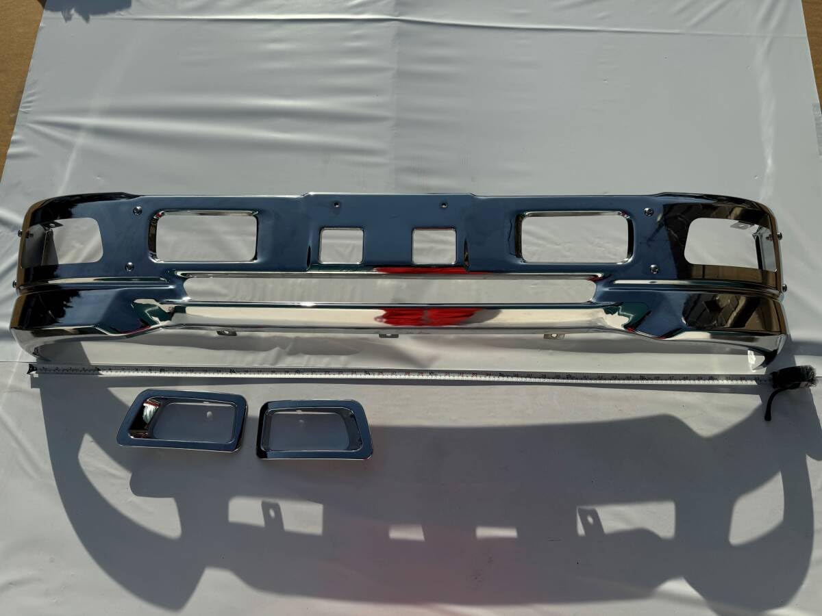 いすゞ エルフ フロントバンパー フォグカバー付き メッキ 新品 No.４４ いすゞ エルフ フロントバンパー フォグカバー付き メッキ 新品 No.44