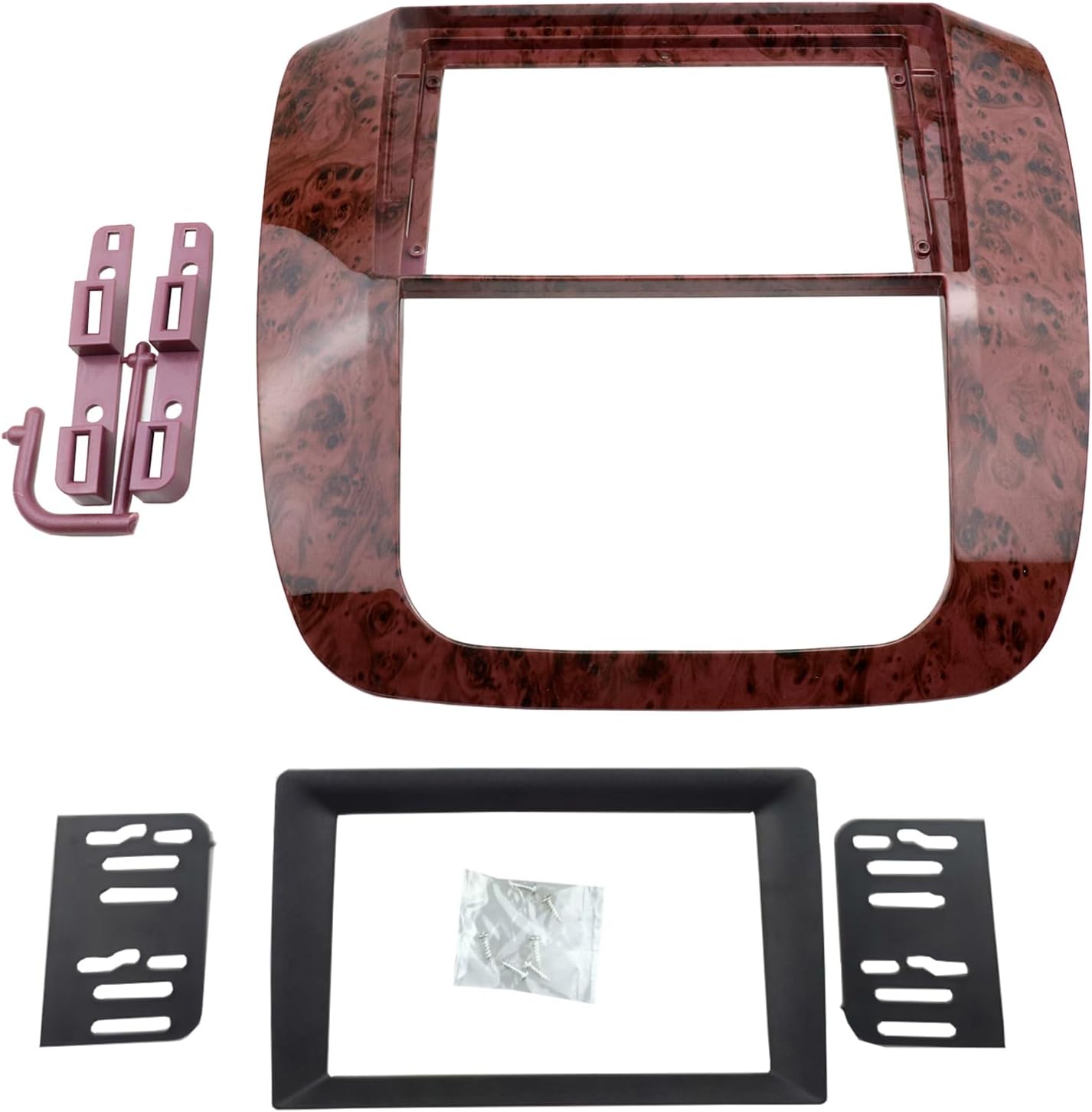 Radio Stereo Bezel for GMC Yukon 2007-2012 Dash Installation Mount Trim Kit Fits 9" and 2 Din (Wooden Color)