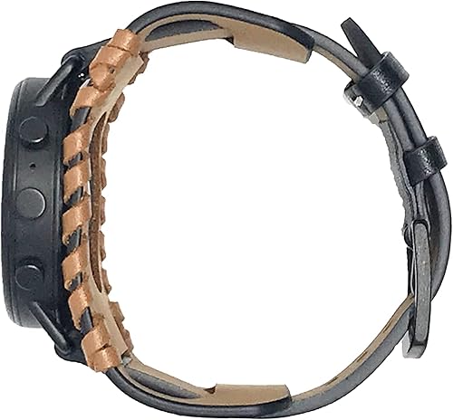 Miniatura 7 de Correa de reloj de cuero genuino de 0.866in, compatible con reloj de 0.866in de ancho, Galaxy Watch 1.811in, Gear S3, Fossil