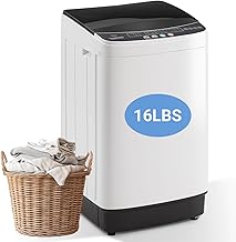 2.0 Cu Ft Compact Washing Machine, 16 lbs Portable Washing Machine with 8 Wash Programs, Compact Laundry Washer for Homes & Apartments, Dorm, Small Spaces