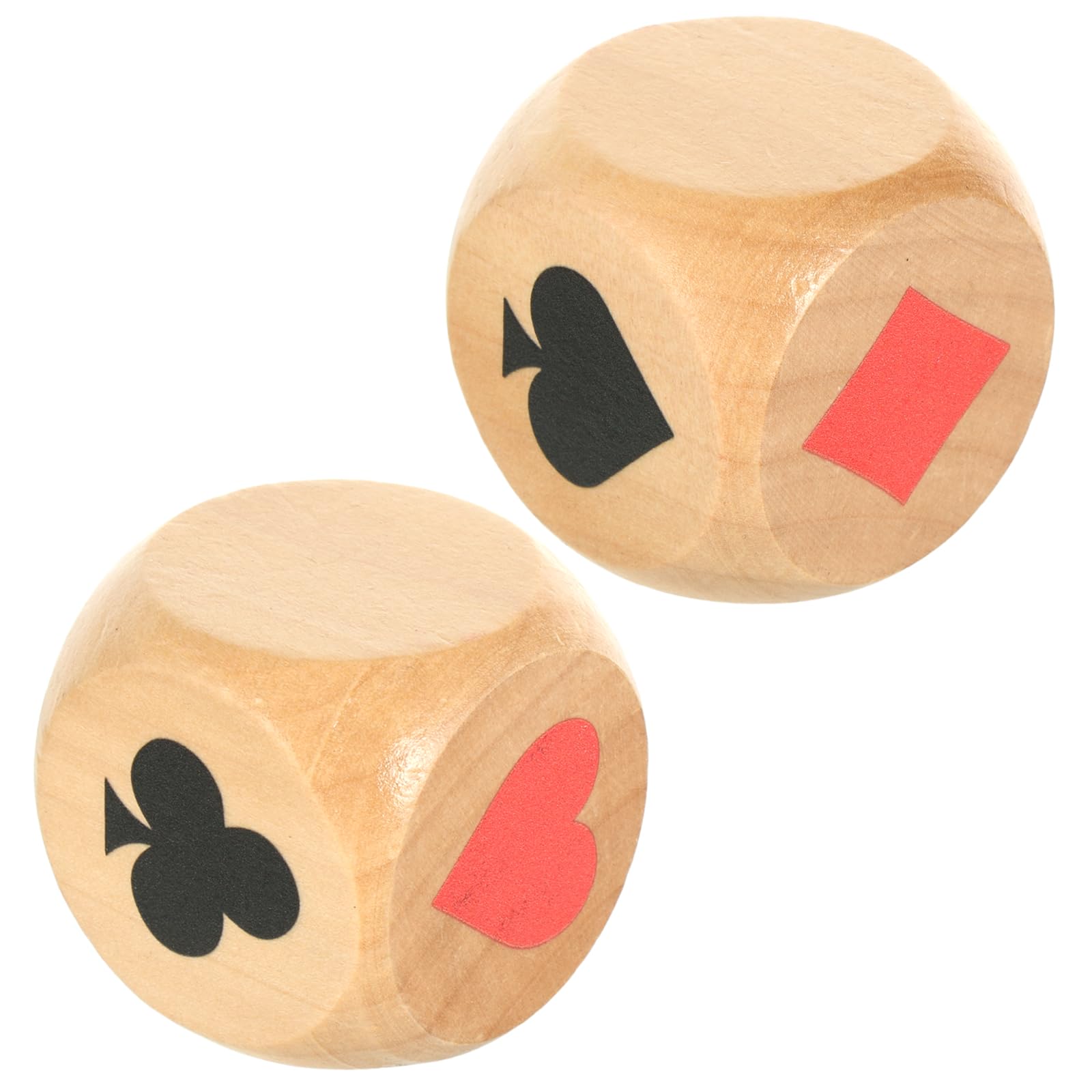 COODHI 2pcs Wooden Trump Marker Dice, 1.57'' Euchre Cube Trump Indicator, Big Size Trump Suit Dice, Lucky Dice Cube, Great Tools for Euchre Pinochele Playing Cards,Great Euchre Gift for Bridge Cards