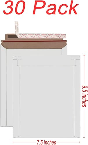 Miniatura 7 de Paquete de 30 sobres rígidos de 9.25 x 11.75 pulgadas, color marrón, autoadhesivos, se mantienen planos, cartón kraft sin doblar, para despegar y