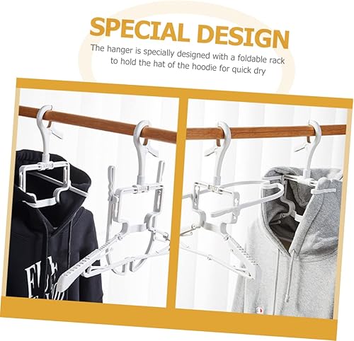 Miniatura 5 de BESTonZON Hooded Folding Hanger Shirt Hangers Garment Rack Heavy Duty Wide Shoulder Hangers Foldable Hoodie Hanger Closet Hangers Suit Hangers